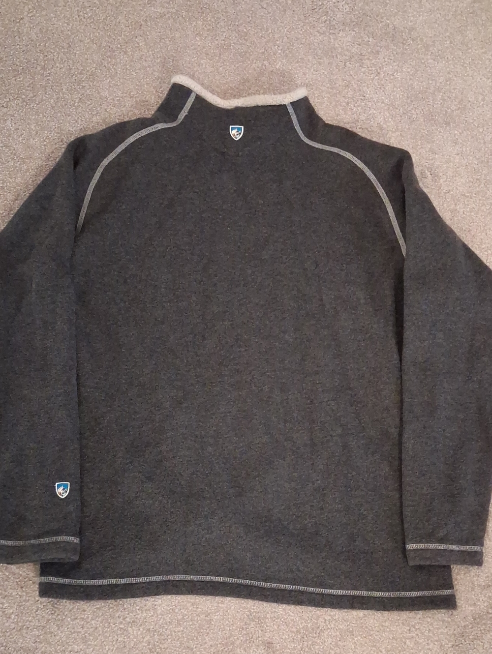 Women's Kuhl Gray Mock Crewneck Fleece-Lined Alpaca Pollover.  (L) - Picture 3 of 10